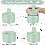 12oz Insulated Vacuum Food Jar with Buckle Lid Wide Mouth Soup Thermo for Hot Food Kids Leakproof Stainless Steel Lunch Container (Mint, 12OZ)