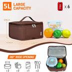 NOL Natural Organic Lifestyle Small Lunch Bag Mini Lunch Box Insulated Lunch Bag for Men/Women Leakproof Cooler Tote Bag Lightweight Nylon Waterproof Lunch Box For Work, Coffee