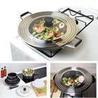 Universal Lid for Pots and Pans - One Size Fits All 8.25-12 Inch Pots Frying Pans Skillets Woks, Replacement Pot Lid with Upgraded Heavy Duty Heat Resistant Silicone Handle, Black