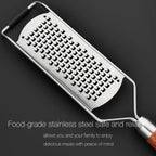 KULUNER Professional-Grade Lemon Zester with Ultra-Coarse Blades, Heavy-Duty Cheese/Vegetable Grater, Solid Wood Handle Design - Rust-Resistant Durable, Essential Kitchen Tool (A1)