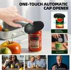 Rechargeable Auto Electric Can OpenerTouch Side Cut Opener Open Your Cans with A Simple Press of Button - Automatic,Smooth Edge,Food-Safe,for Kitchen for Seniors with Arthritis Small Size (Black)