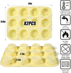 Palksky Silicone Egg Bite Molds, 2Pack 12-Cavity Muffin Pan for Baking, Tarts, Nonstick Cupcake Pan