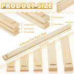 Sasylvia 20 Pcs Pottery Teaching Rolling Mud Stick Guide Mudboard Guide Wooden Strips Rolling Pin Guides Pottery Tools and Supplies for Manual Polymer Clay Tool Gift Craft(Multi Sizes)