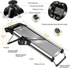MASTERTOP Adjustable Mandoline Food Slicer,Vegetable Slicer Fruit Cutter,Stainless Steel Kitchen Mandolin,Julienne Slicers for Kitchen Onion Potato, Tomato, Carrot, Vegetable, and Fruit