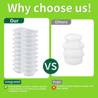 50 Pack 4.5 Oz Double Compartment Condiment Container With Lids, Disposable Sauce Container, Clear Plastic Snack Containers
