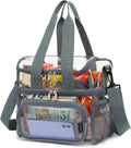 FlowFly Double Layer Cooler Insulated Lunch Bag Adult Lunch Box Large Tote Bag for Men, Women, With Adjustable Strap,Front Pocket and Dual Large Mesh Side Pockets
