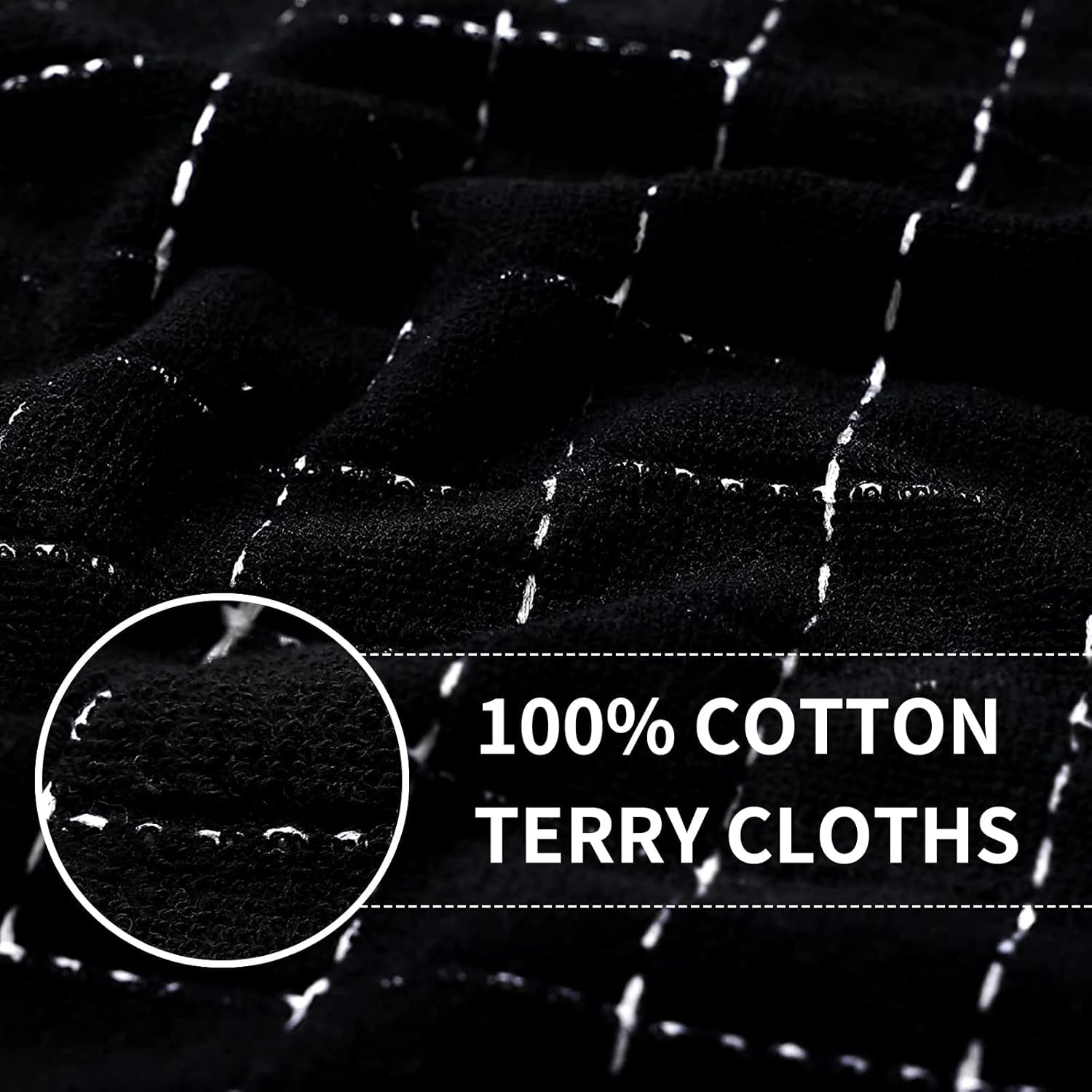 Homaxy 100% Cotton Terry Kitchen Towels(Multiple Colour, 13 x 28 inches), Checkered Designed, Soft and Super Absorbent Dish Towels, 8 Pack