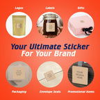 100 Custom Vinyl Stickers - Upload Your own Image, Text, Design, Logo - Personalized Logo Labels for Handmade, Packaging, Bottle, Jars, Candle, Brand Stickers (Brown, 2x2 Square)