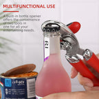 Multi-function Manual Can Opener Bottle Opener, Oversized Hand-held Easy Rotary Knob, Safe Cut Can Opener with Non-Slip Handle, Smoother Cut Sharp Blade for Seniors Kitchen Tool, Red
