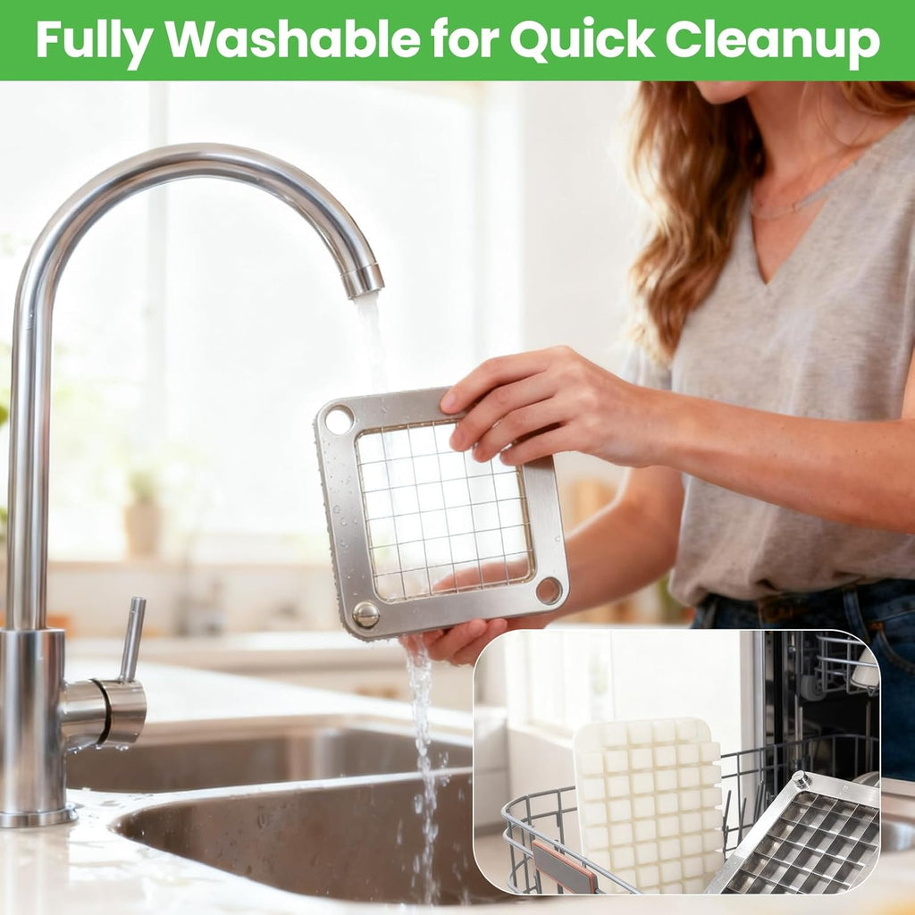 1/4" Replacement Vegetable Chopper Blade, 420j2 Stainless Steel Interchangeable Blade & Pusher Block Set for Commercial Vegetable Dicer Fruit Cutter