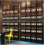 Wine Racks Wall Mounted, 6-Tier Wine Storage Holder, Black Industrial Bar Liquor Bottle Display Shelf, for Home Bar, Kitchen, Dining Rooms, & Wine Cellars (Black, 4 Column)