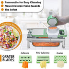 Stainless steel Vegetable Chopper, Veggie Chopper With 8 Blades, Onion Dicer with Container, Food Cutter & Grater Mandoline Slicer