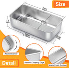 E-far Loaf Pan for Baking Bread, 9 x 5 Inch Stainless Steel Baking Loaf Pan, Metal Bakeware for Bread Meatloaf Cake Brownies, Healthy & Non Toxic, Brushed Finish & Easy Release, Oven & Dishwasher Safe