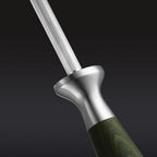 HexClad Honing Rod, 9 -Inch Japanese Damascus Stainless Steel Rod, Pakkawood Handle