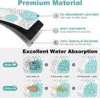 Findosom 2PCS 17" x 32" Dish Drying Mat & 24" x 5.5" Sink Splash Guard, Super Absorbent & Cuttable Dish Mat Drying Kitchen Mat with Teal Floral, Hide Stain Drying Mat for Kitchen Counter