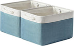 TcaFmac Organization and Storage Basket for Organizing - 16x12x12 inch Large 2 Pack Fabric Storage Cubes, Collapsible Storage Bins for Shelves Box Closet Cloth Home Toy Books Kids (White & Green)