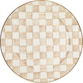 MACKENZIE-CHILDS Enamel Serving Platter, Decorative Serving Platter for Food, 16 Inches, Brown-and-White Mocha Check