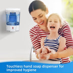 SVAVO Automatic Soap Dispenser Touchless, 21oz/600ml Soap Dispenser Wall Mount, Liquid Soap Dispensers for Hand Soap Refill, Bathroom, Kitchen, Household, Commercial Place, ABS Plastic White