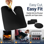 Toaster Oven Liners for Bottom of Oven (4 Pack) Reusable Non-Stick Heat Resistant Toaster Liners, Compatible with Ninja, Cuisinart, Emeril Lagasse & More, Toaster Mat, 12"x12" (Black)