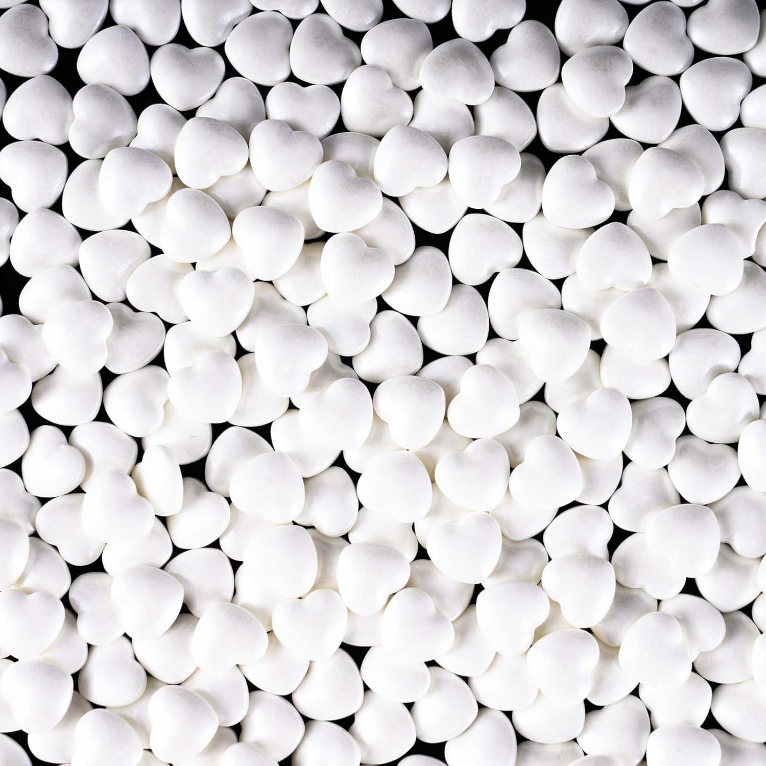 Kasvan White Heart Shapes Sprinkles - Edible Candy Pearls 130g/4.58 Oz, Mix Size, Baking Cake Decorations, Ice Cream Toppings and Cookie Decorating, Wedding Party Chirstmas Supplies (White)