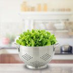 HIC Kitchen Pierced Colander, 18/8 Stainless Steel, 10-Inch Bowl, 5-Quart Capacity