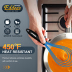 Silicone Whisk, Whisk Non Scratch Whisk for Cooking, 5+7+9+11in Balloon Whisk, Suitable for Mixing, Blending. 11in Flat Whisk great for Ceramic Coated pans and Wider shallower pots. (Blue)