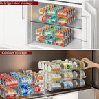 Can Organizer for Pantry, 3 Sets 3 Tiers Can Storage Organizer Pantry,Soda Can Organizer for Fridge 36 Cans Rack Automatic Rolling Stackable Canned Food Organizer,Clear
