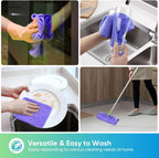 HOMEXCEL Purple Microfiber Cleaning Cloth, 12 Pack Premium Microfiber Towels for Cars, Lint Free, Scratch-Free, Highly Absorbent, Reusable Cleaning Rags for Car, Household, Kitchen, Window,11.5"X11.5"