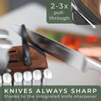 WALDWERK Knife Set - 11pcs Kitchen Knife Set with Block and Integrated Sharpener - Kitchen Knife Set - Knife Block Set - Kitchen Knifes - Knives Set for Kitchen