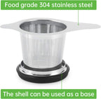 Two Pack Tea Infuser Basket Stainless Steel Tea Strainer Tea Filter With Small Strainer And Lid Tea Diffuser For Loose Tea Superior Brewing Experience (Two pack silver)