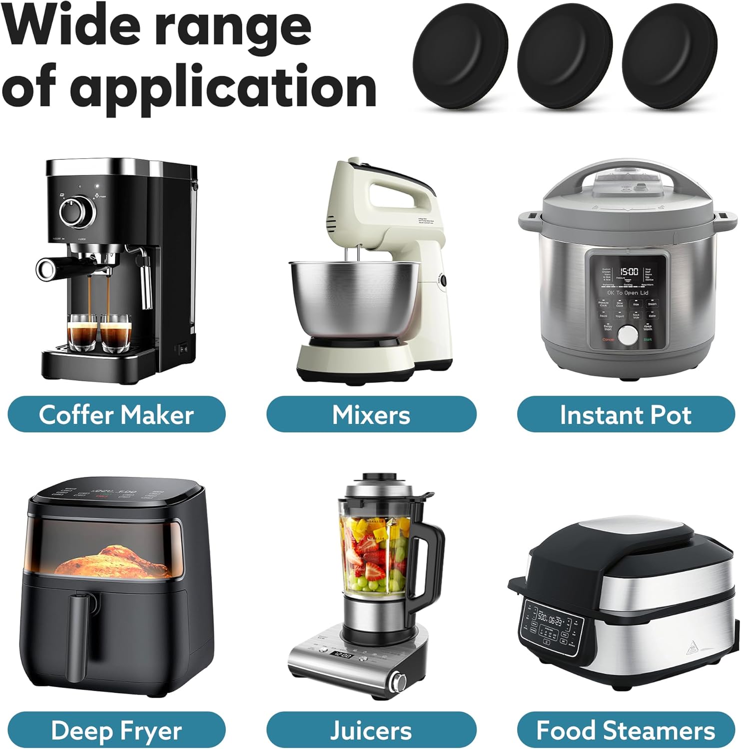 Appliance Sliders for Kitchen Appliances 24 PCS Self-Adhesive Small Accessories Hacks Easy to MovIing & Space Saving Kitchen Must Have Gadgets