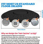 zaa Shower Drain Hair Catcher, Upgraded 2Pack Premium Silicone Drain Protector & Shower Drain Cover for Regular Floor Drains of Shower Room, Bathroom, Black