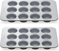 Caraway Non-Stick Ceramic 12-Cup Muffin Pan Duo - Naturally Slick Ceramic Coating - Non-Toxic, PTFE & PFOA Free - Perfect for Cupcakes, Muffins, and More - Black