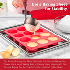 2 Inch Round MuffinPan,3 Pcs 12 Cups Egg Bites Silicone Mold,Cupcake Pan Molds For Baking English Muffins and Egg Bites,Cookies,Whoopie Pies,Mini Cakes,Biscuits,Buns