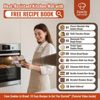Non Stick Silicone Pastry Mat with 10 Quick Recipes ，Silicone Mat for Dough Rolling Baking Sheet for Cookies, Pizza,Bread, Surdough,Fondant Mat for Kitchen Counter, Extra Large and Oven Safe