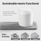 2Pack Diatomite Stone Water Absorbing Sink Tray for Kitchen & Bathroom Counter, Quick Dry Soap Dish Makeup Vanity Caddy, Dispenser Sponge Holder Space Organizer, Light Gray - 8"x 3.8"