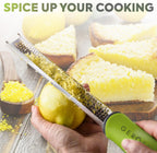 Stainless Steel Cheese Grater & Lemon Zester w/Extra Sharp Blade - Perfect for Lemon, Parmesan, Garlic, Chocolate - Spice Up any Dish in Seconds w/Your Premium Citrus Hand Grater with Handle - Green