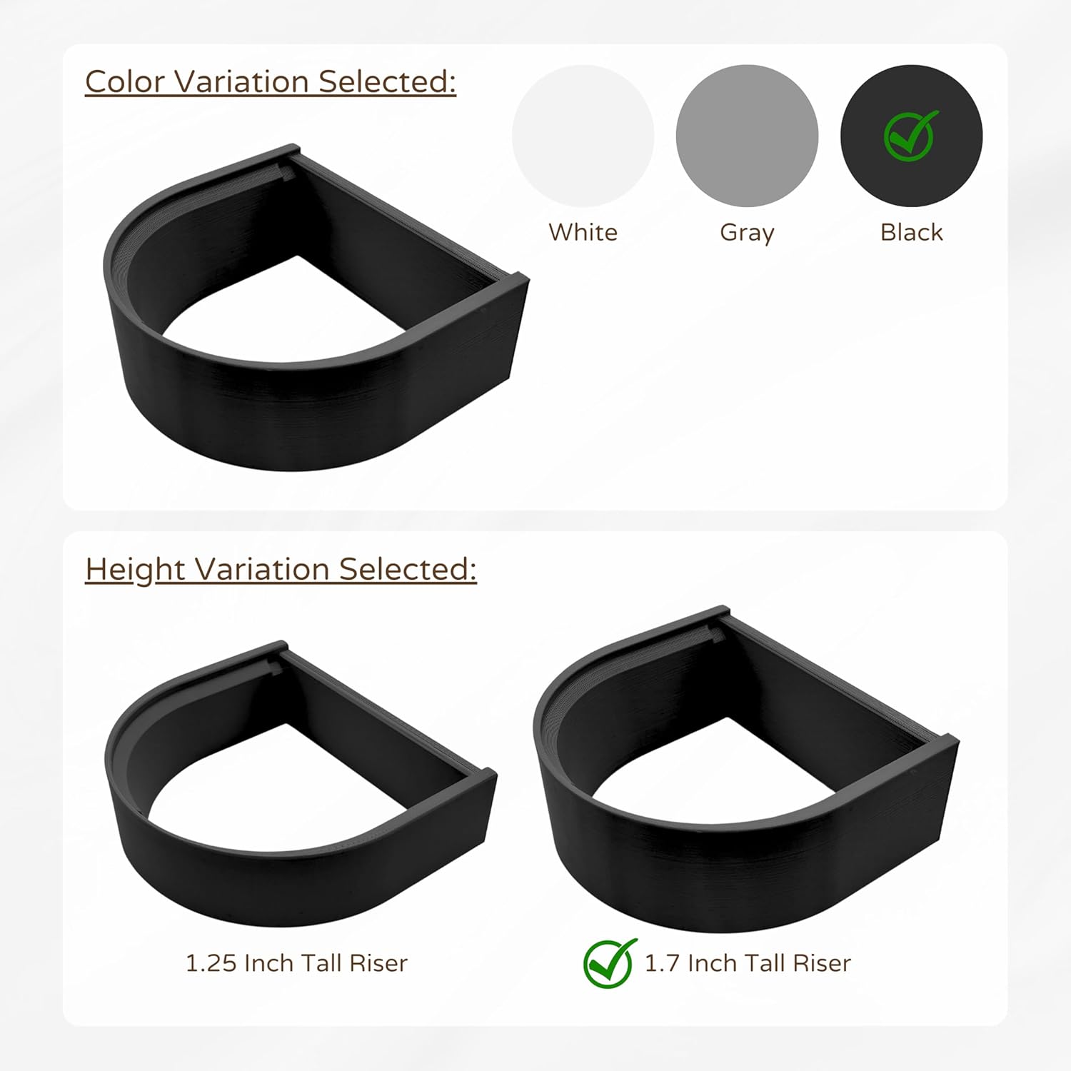 Drip Tray Mug/Cup Riser Made for the Keurig to Reduce Splashes - Riser Only (Black, K-Slim 1.7 inches Tall)