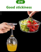 Household Reusable Refillable Plastic Wrap Dispenser with Slide Cutter, Food Wrap Stretch Clear Cling Wrap 12 Inch×328 Ft (1Cutting Box + 1 Cling Film)