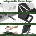 12-in-1 Vegetable Chopper, 7 Blades Veggie Chopper with Container and Lid, Dicer, Slicer, Multifunctional Kitchen Gadgets, Vegetable Cutter with Handle, Onion Cutter(Black/White)