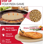 Unicook 15 Inch Round Pizza Stone for Oven and Grill, Oven Baking Stone for Bread, Cordierite Pizza Pan for Baking Crispy Bread, Pie and Cookies, Includes Carry Rack and Dough Scraper