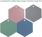 4 Packed Silicone Trivet Mats - DIY Different Size Dish Drying Mat, Hot Pot Holder for Pots & Pans, Non-Slip & Heat Resistant Kitchen Hot Pads for Countertops & Table,Teal