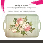 Pimpernel Antique Roses Large Handled Tray - Durable Melamine Serveware with Handles - Dishwasher-Safe Floral Decorative Centerpiece - 18.9" x 11.6" Elegant Tray for Entertaining Guests