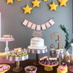 1 PCS Happy 6th Birthday Cake Topper - Glitter Cheers to 6 Years - Fabulous Cake Decoration for 6th Birthday Theme Party - Rose Gold