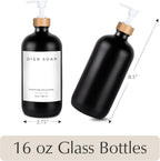 Emerson Glass Soap Dispenser Set - Kitchen & Bathroom, 16 Oz, 2 Pack