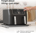 Ibyx Elegant Sliding Tray for Your Coffee Maker & Heavy Kitchen Appliances - Sturdy, Slides Easily from Under The Cabinet (Black, 16" W x 13" D)