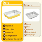 35 Pack Aluminum Pans Half Size 9x13 Extra Heavy Duty, Disposable Gold Aluminum Foil Baking Pan Double Thick Tin Foil Food Container - Half Size Steam Table Deep Pans for Baking, Heating, Cooking