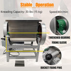 Commercial Dough Mixer, 15KG Stand Spiral Food Flour Mixer Dough Kneading Machine with 15.5 x 12 x 14inch Bowl Size and 90 Degree Tilt for Schools, Restaurant, 110V ﻿