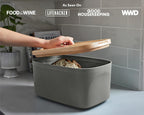 Sonder Los Angeles, Modern Bamboo Fiber and Recycled Plastic Bread Box (Charcoal) for Kitchen Countertop with Reversible Cutting Board Lid, Homemade Bread Bin Storage Container 14.25 x 9.25 x 7 in