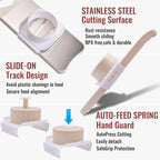 6-Blade Mandoline Slicer with Slide-On Hand Guard - Vegetable Slicer, Potato/Onion/Garlic Slicer, Kitchen Grater(Multi-Color) (Beige, 6-in-1)